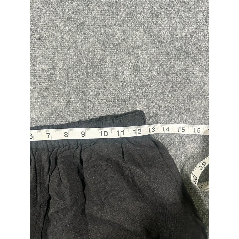 FLAX Brand Women's Black Linen Pants Size Small 4-6 Pull On Elastic Waist